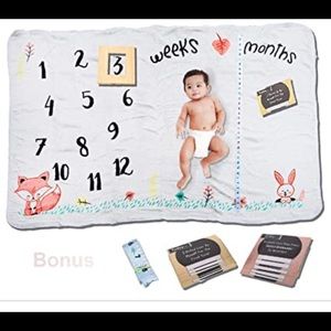 Swevenook monthly milestone baby blanket